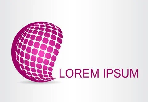 Logo stylized spherical surface with abstract shapes Stock Illustration