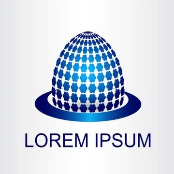 Logo stylized spherical surface with abstract shapes Stock Illustration