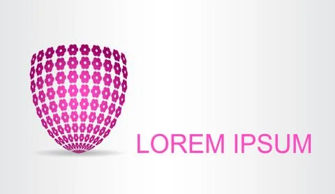 Logo stylized spherical surface with abstract shapes Stock Illustration