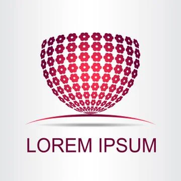 Logo stylized spherical surface with abstract shapes Stock Illustration