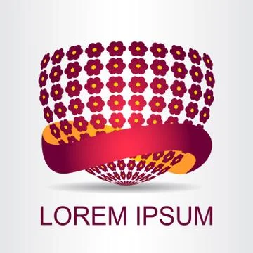 Logo stylized spherical surface with abstract shapes Stock Illustration