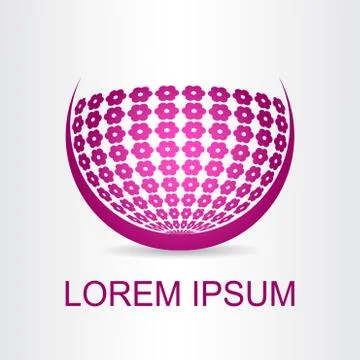 Logo stylized spherical surface with abstract shapes Stock Illustration