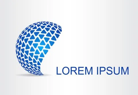 Logo stylized spherical surface with abstract shapes Stock Illustration