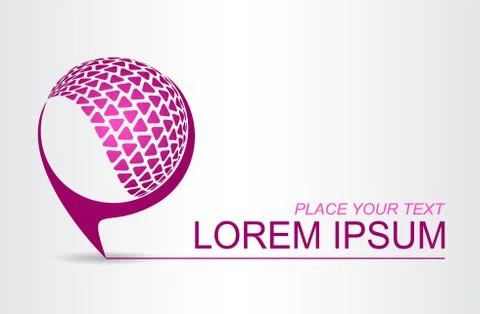 Logo stylized spherical surface with abstract shapes Stock Illustration