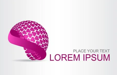 Logo stylized spherical surface with abstract shapes Stock Illustration