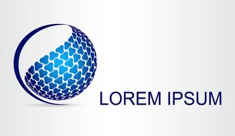 Logo stylized spherical surface with abstract shapes Stock Illustration