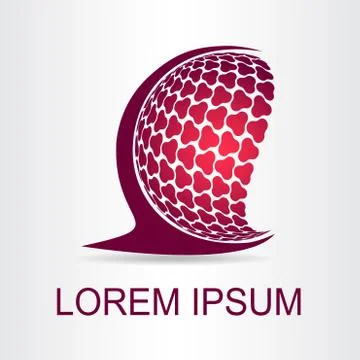 Logo stylized spherical surface with abstract shapes Stock Illustration