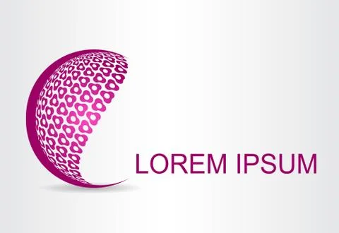 Logo stylized spherical surface with abstract shapes Stock Illustration
