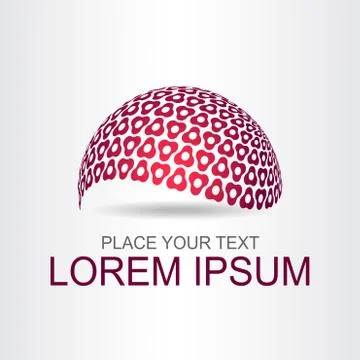 Logo stylized spherical surface with abstract shapes Stock Illustration
