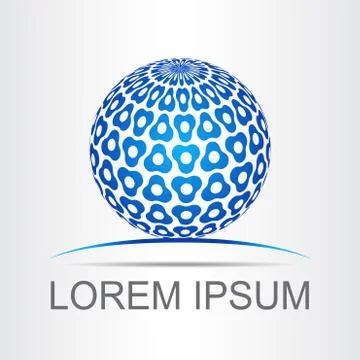 Logo stylized spherical surface with abstract shapes Illustrazione stock