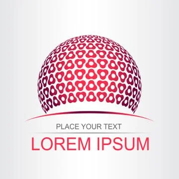 Logo stylized spherical surface with abstract shapes Stock Illustration