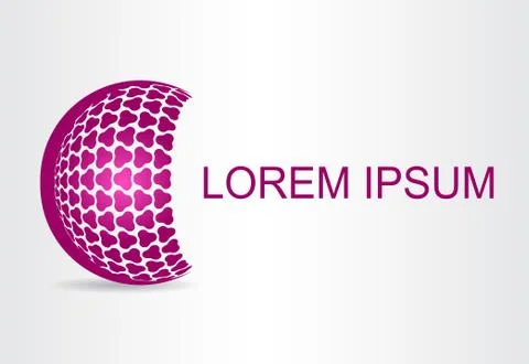 Logo stylized spherical surface with abstract shapes Stock Illustration