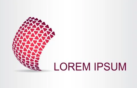 Logo stylized spherical surface with abstract shapes Stock Illustration