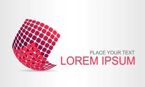 Logo stylized spherical surface with abstract shapes Stock Illustration