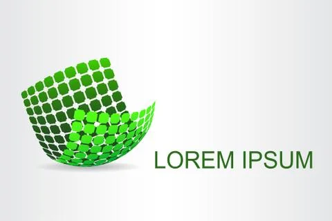 Logo stylized spherical surface with abstract shapes Illustrazione stock