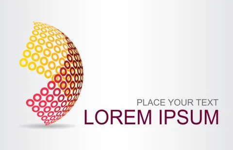 Logo stylized spherical surface with abstract shapes Stock Illustration