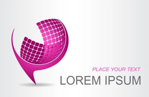 Logo stylized spherical surface with abstract shapes Stock Illustration