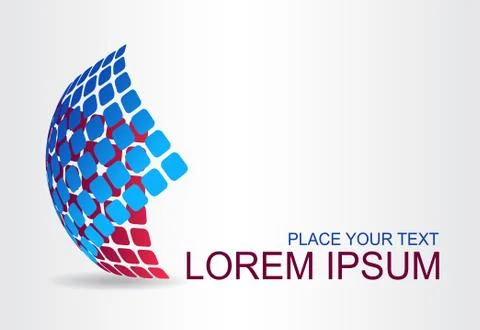 Logo stylized spherical surface with abstract shapes Stock Illustration