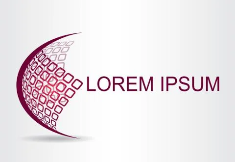 Logo stylized spherical surface with abstract shapes Stock Illustration