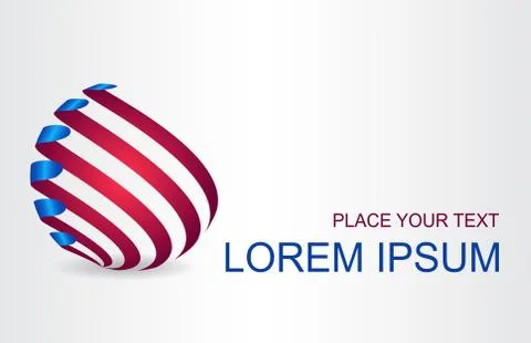 Logo stylized spherical surface with abstract shapes Stock Illustration