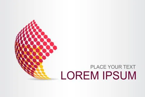 Logo stylized spherical surface with abstract shapes Stock Illustration