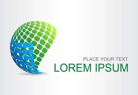 Logo stylized spherical surface with abstract shapes Illustrazione stock