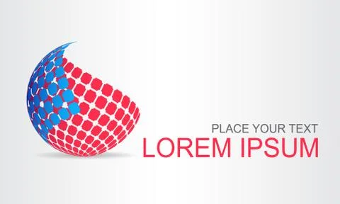 Logo stylized spherical surface with abstract shapes Stock Illustration