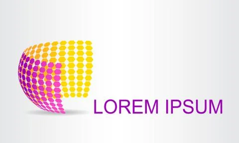 Logo stylized spherical surface with abstract shapes Stock Illustration