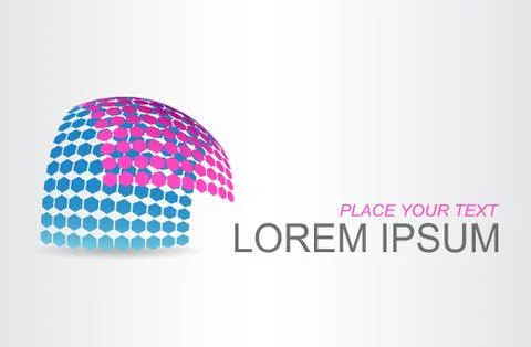 Logo stylized spherical surface with abstract shapes Stock Illustration