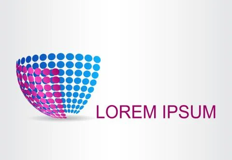 Logo stylized spherical surface with abstract shapes Stock Illustration