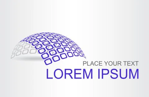 Logo stylized spherical surface with abstract shapes Illustrazione stock