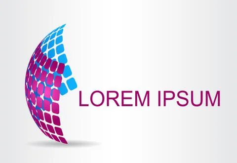 Logo stylized spherical surface with abstract shapes Stock Illustration