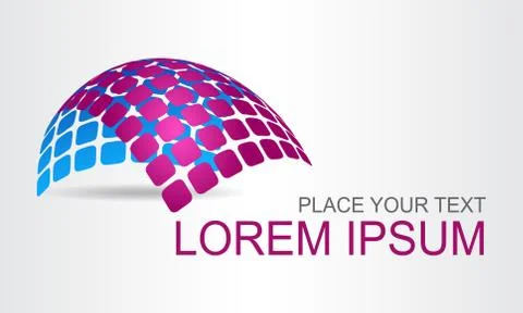 Logo stylized spherical surface with abstract shapes Stock Illustration