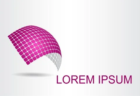 Logo stylized spherical surface with abstract shapes Stock Illustration