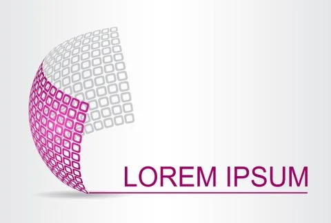 Logo stylized spherical surface with abstract shapes Stock Illustration