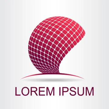 Logo stylized spherical surface with abstract shapes Stock Illustration