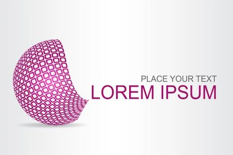 Logo stylized spherical surface with abstract shapes Stock Illustration