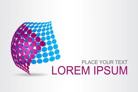 Logo stylized spherical surface with abstract shapes Stock Illustration