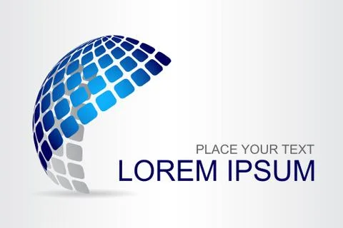 Logo stylized spherical surface with abstract shapes Stock Illustration