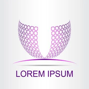 Logo stylized spherical surface with abstract shapes Stock Illustration