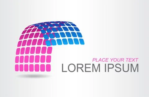 Logo stylized spherical surface with abstract shapes Stock Illustration