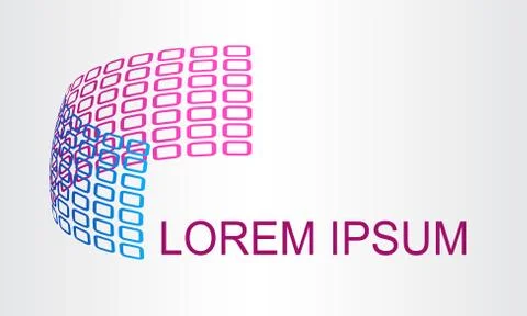 Logo stylized spherical surface with abstract shapes Stock Illustration