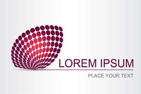 Logo stylized spherical surface with abstract shapes Stock Illustration