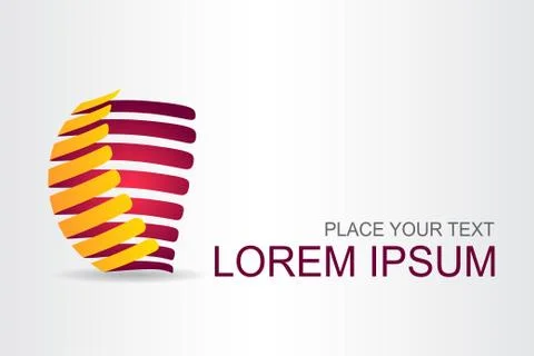 Logo stylized spherical surface with abstract shapes Stock Illustration