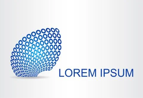 Logo stylized spherical surface with abstract shapes Stock Illustration