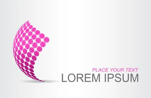 Logo stylized spherical surface with abstract shapes Stock Illustration