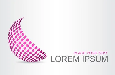 Logo stylized spherical surface with abstract shapes Illustrazione stock