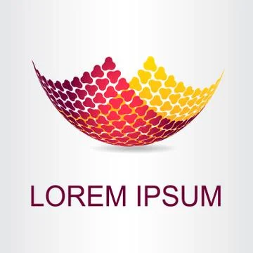 Logo stylized spherical surface with abstract shapes Stock Illustration