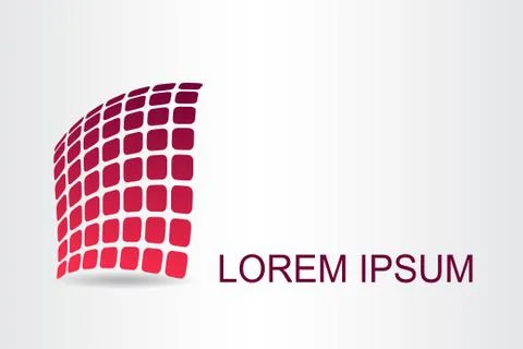 Logo stylized spherical surface with abstract shapes Stock Illustration