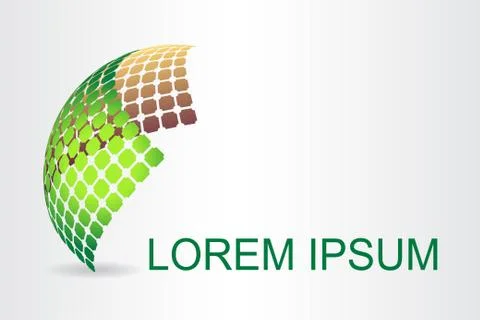 Logo stylized spherical surface with abstract shapes Stock Illustration